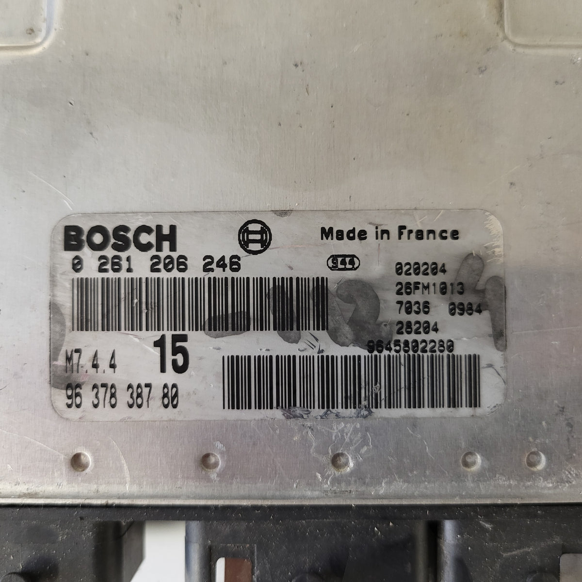 Peugeot Citroen ECU / 0261206246 / M7.4.4 / 9637838780 / BOSCH - B95-16 - 3