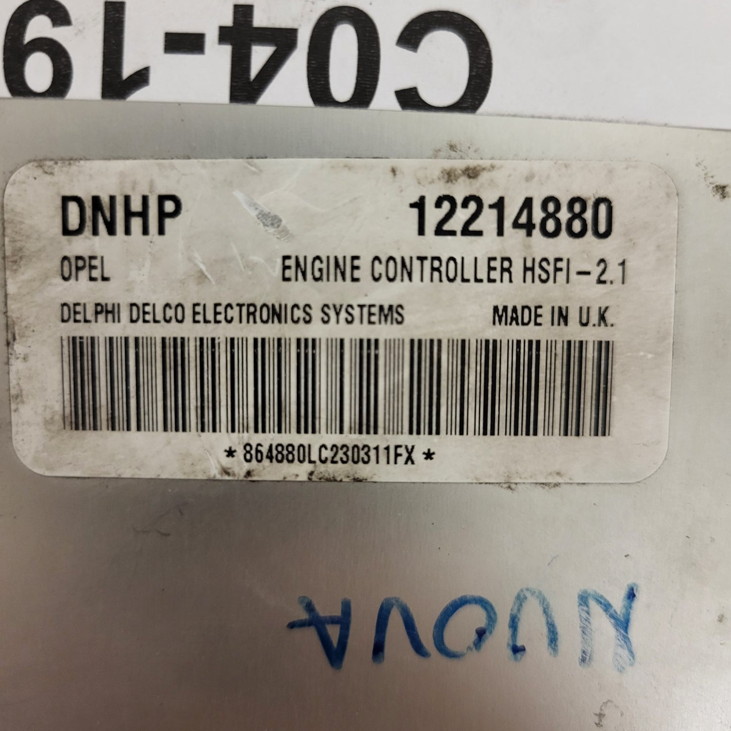 OPEL ZAFIRA 1.6 16V ECU / 12214880 / DNHP / HSFI-2.1 / DELCO