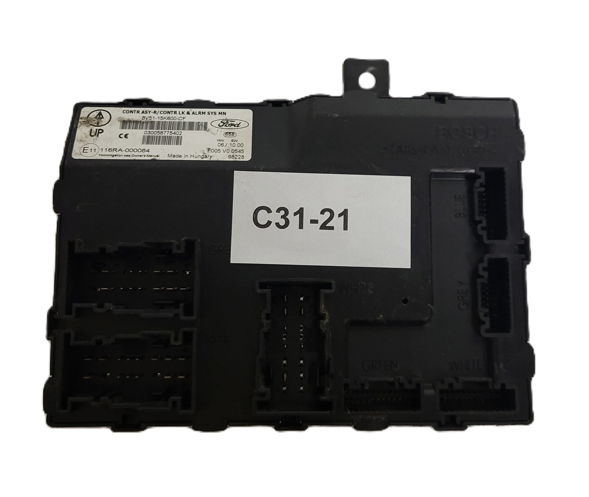 FORD FIESTA COMFORT MODULE ECU / 8V51-15K600-CF / 116RA-000084 - C31-21 - 3