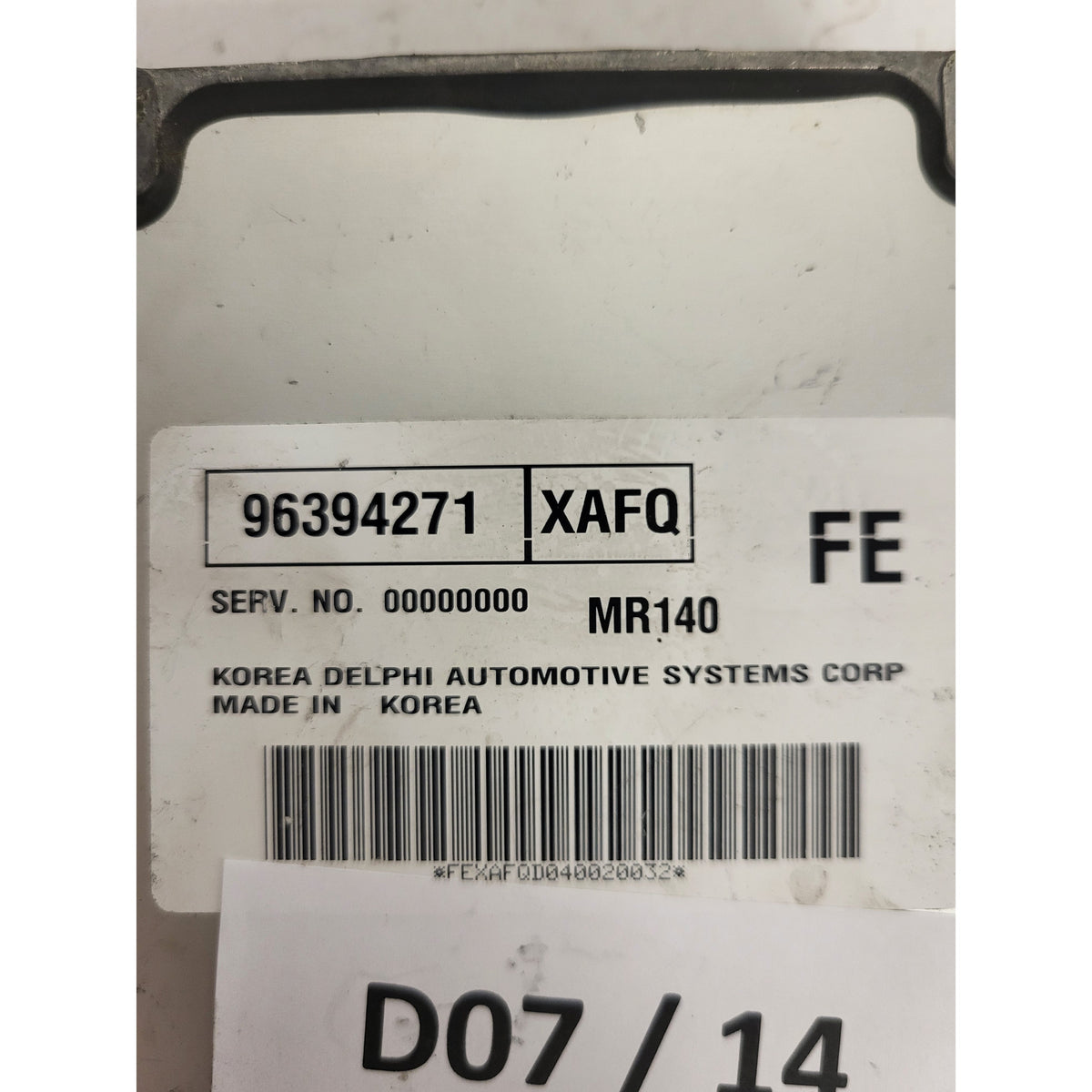 DAEWOO KALOS ECU / 96394271 / XAFQ / MR140 / FE / DELPHI - D07-14 - 3