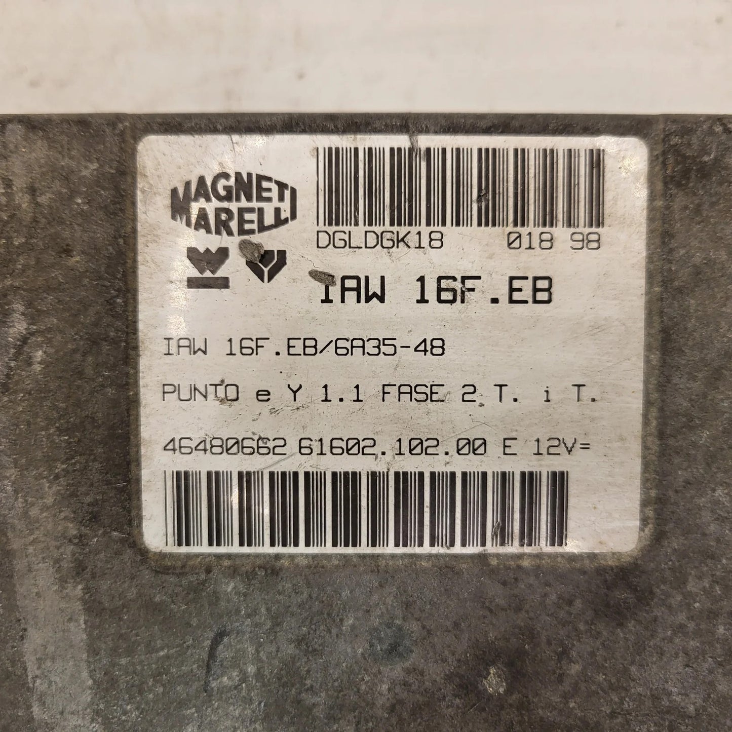 FIAT PUNTO LANCIA Y 1.1 ECU / IAW 16F.EB / 46480662 / IAW16F.EB / MAGNETI MAREL