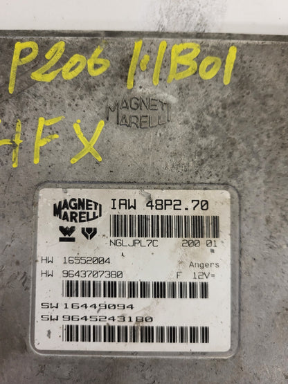 PEUGEOT 206 ECU / IAW 48P2.70 / 9645243180 / 9643707380 / MAGNETI MARELLI