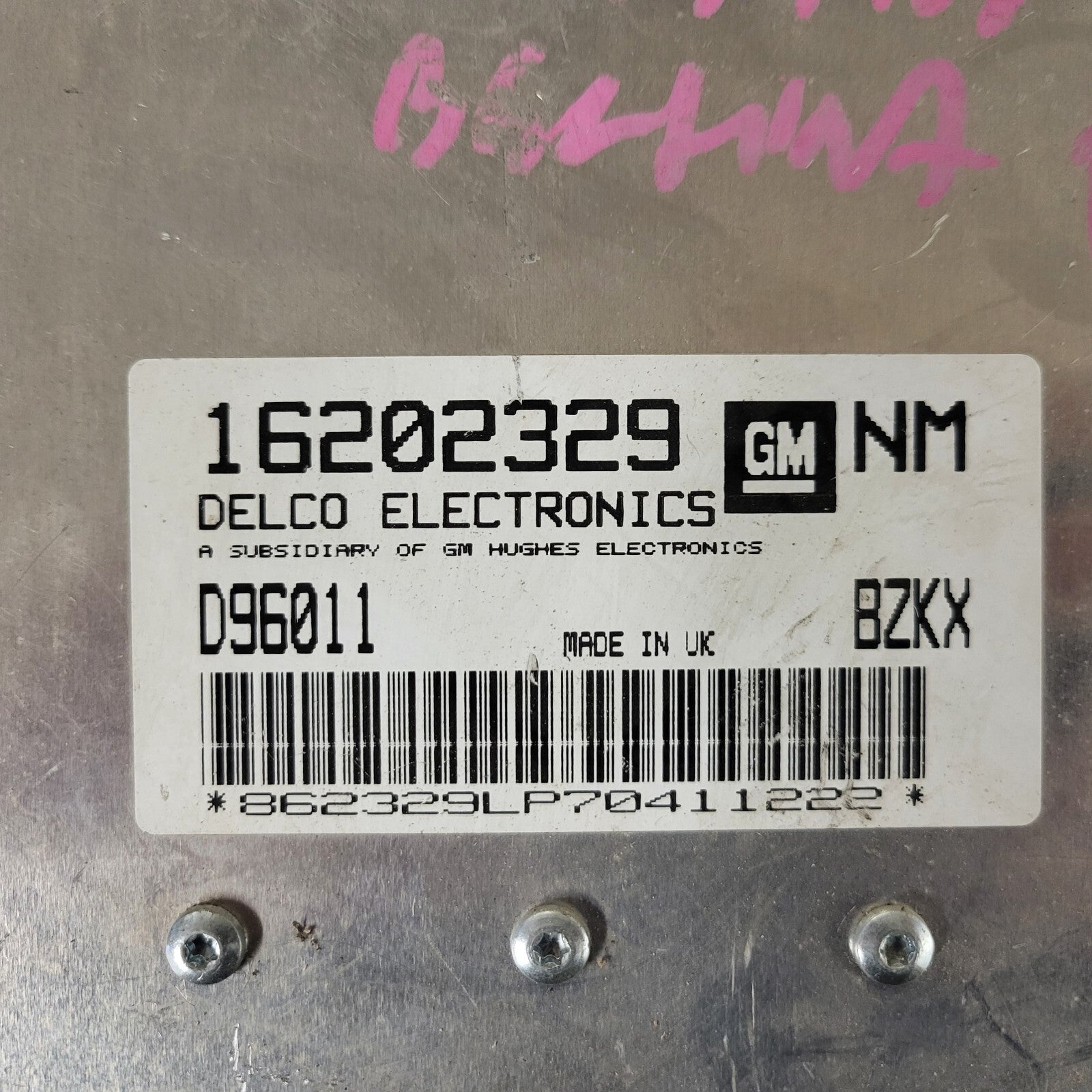Opel Astra ECU / 16202329 / BZKX / D96011 / GM