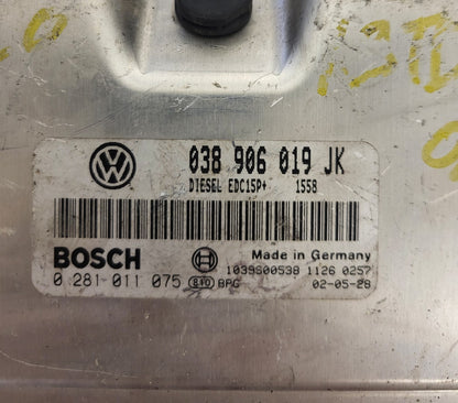 VW POLO ECU / 038906019JK / 0281011075 / EDC15P+ / BOSCH
