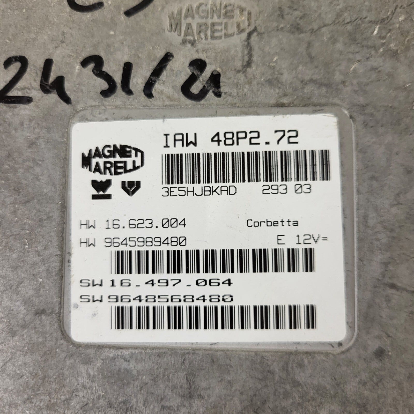 PEUGEOT CITROEN ECU / IAW 48P2.72 / SW 9648568480 / HW 9645989480 / MAGNETI MARE