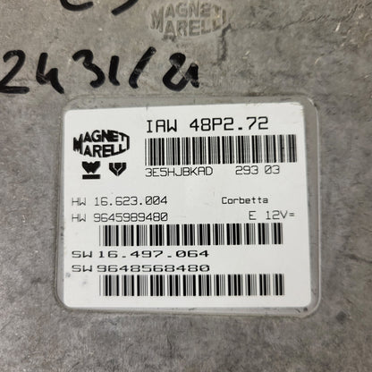 PEUGEOT CITROEN ECU / IAW 48P2.72 / SW 9648568480 / HW 9645989480 / MAGNETI MARE