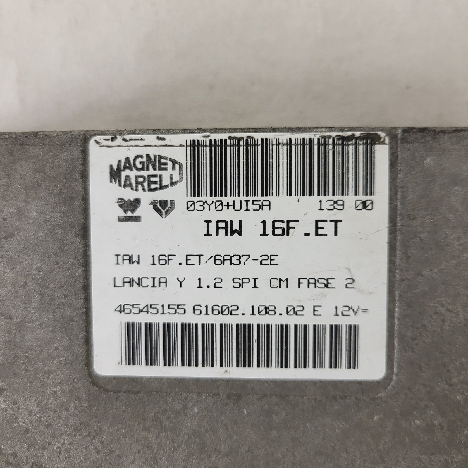 LANCIA Y 1.2 ECU / IAW 16F.ET / 46545155 /61602.108.02 / MAGNETI MARELLI
