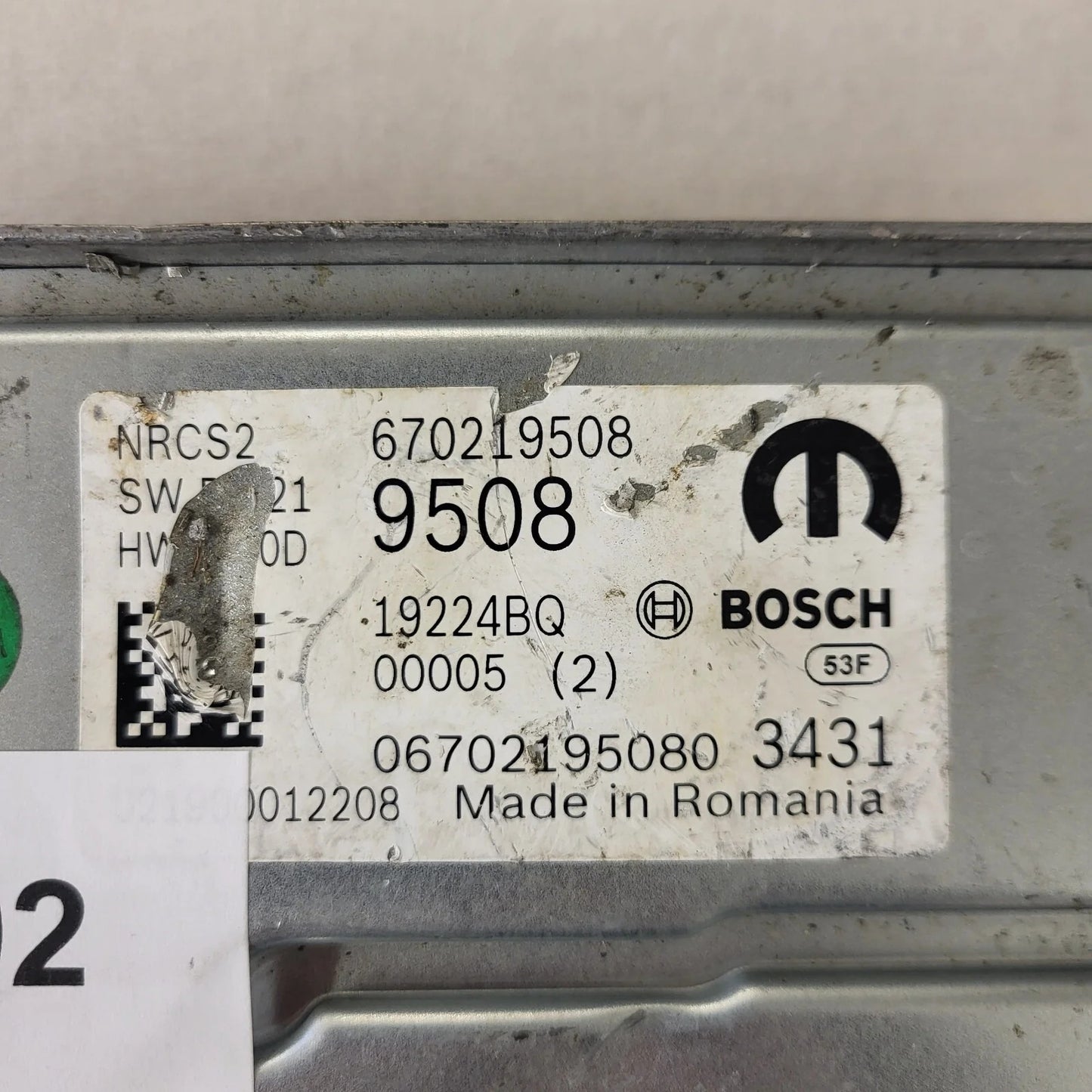 FIAT ALFA MODULE ECU / NRCS2 / 670219508 / 19224BQ / SW R2.21 / HW C1.0D / BOSCH
