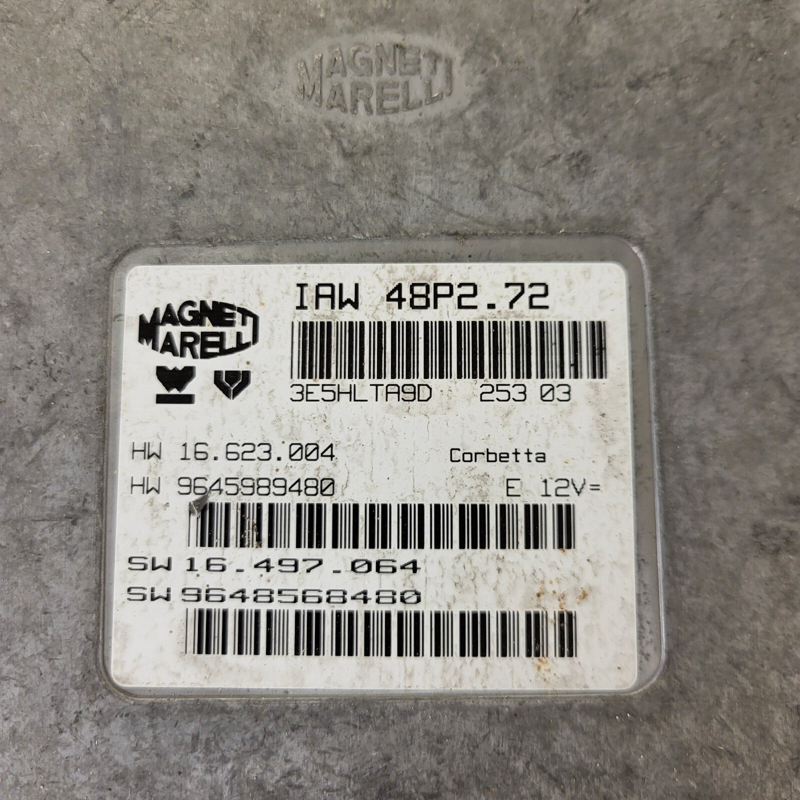 PEUGEOT CITROEN ECU / IAW 48P2.72 / SW 9648568480 / HW 9645989480 / MAGNETI MARE