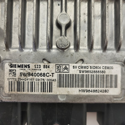 PEUGEOT CITROEN ECU / 5WS40068C-T / 9652888580 / 9648624280 / SID804 / SIEMENS 