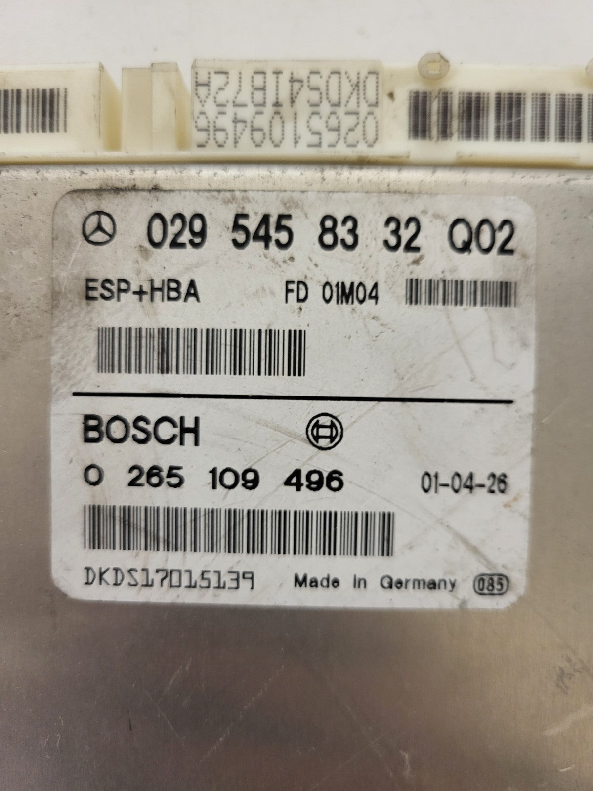 Mercedes a class ecu / 0295458332 / 0265109496 / bosch