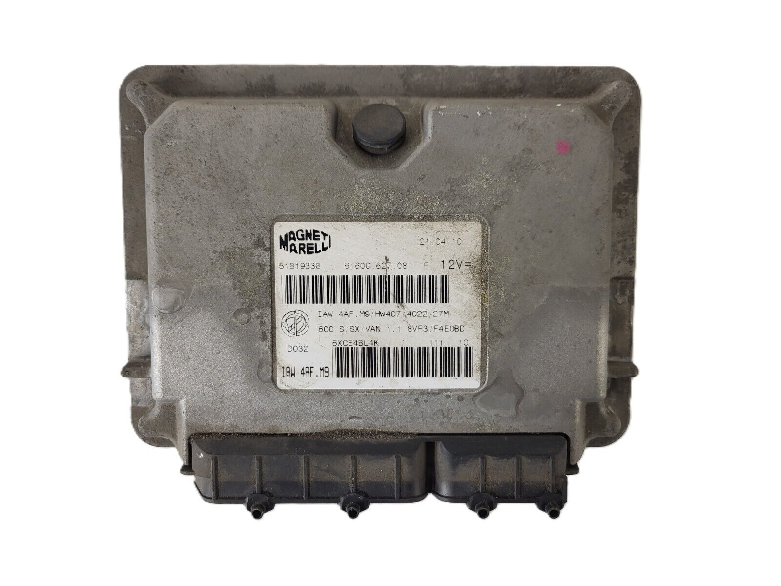 Fiat 600 ECU / IAW 4AF.M9 / 51819338 / HW407 / 61600.627.08 / MAGNETI MARELLI