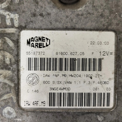 Fiat Seicento 600 ECU / 55187372 / IAW 4AF.M9 / 61600.627.05 / MAGNETI MARELLI