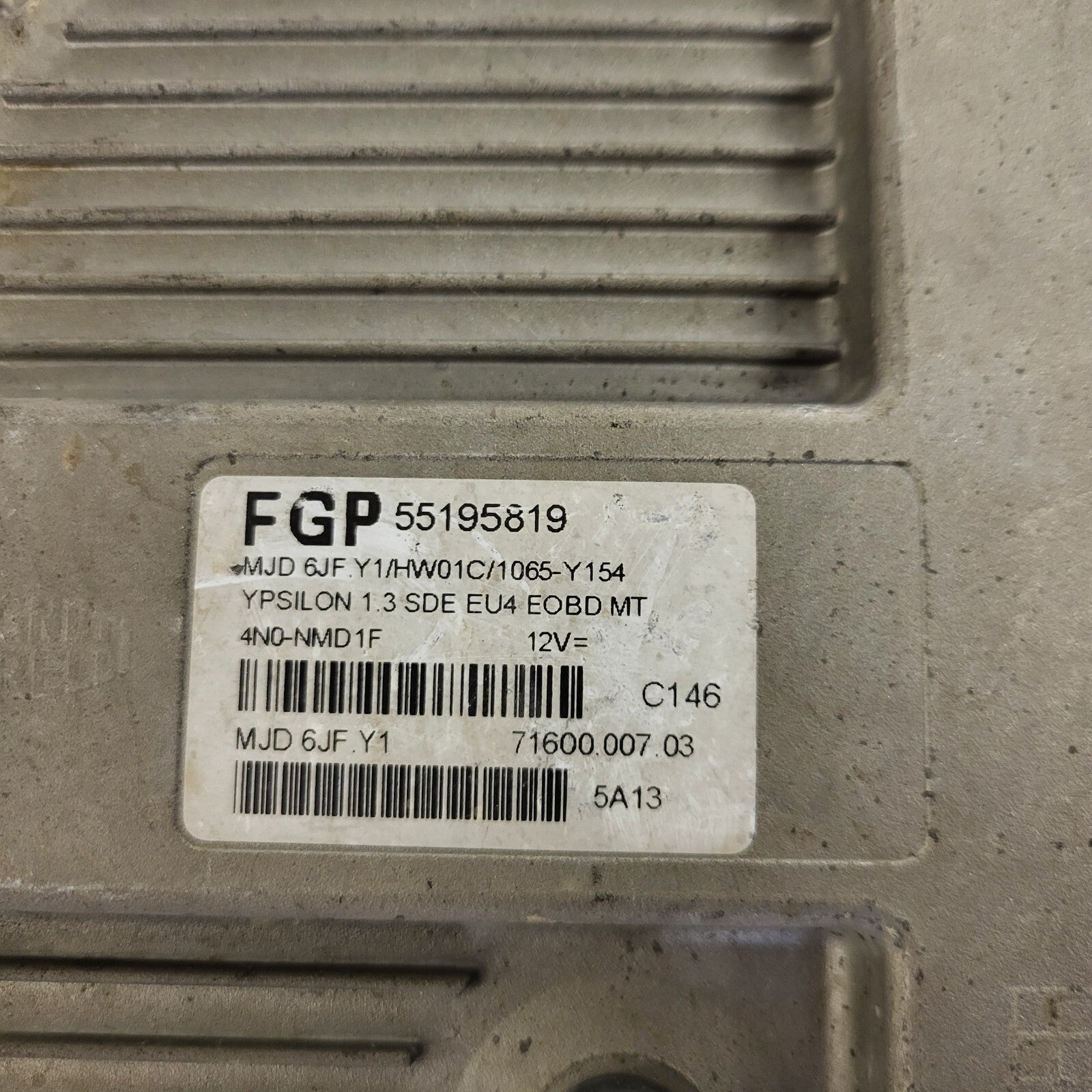 LANCIA Y 1.3 ECU / 55195819 / MJD 6JF.Y1 / HW01C / 71600.007.03 MAGNETI MARELLI