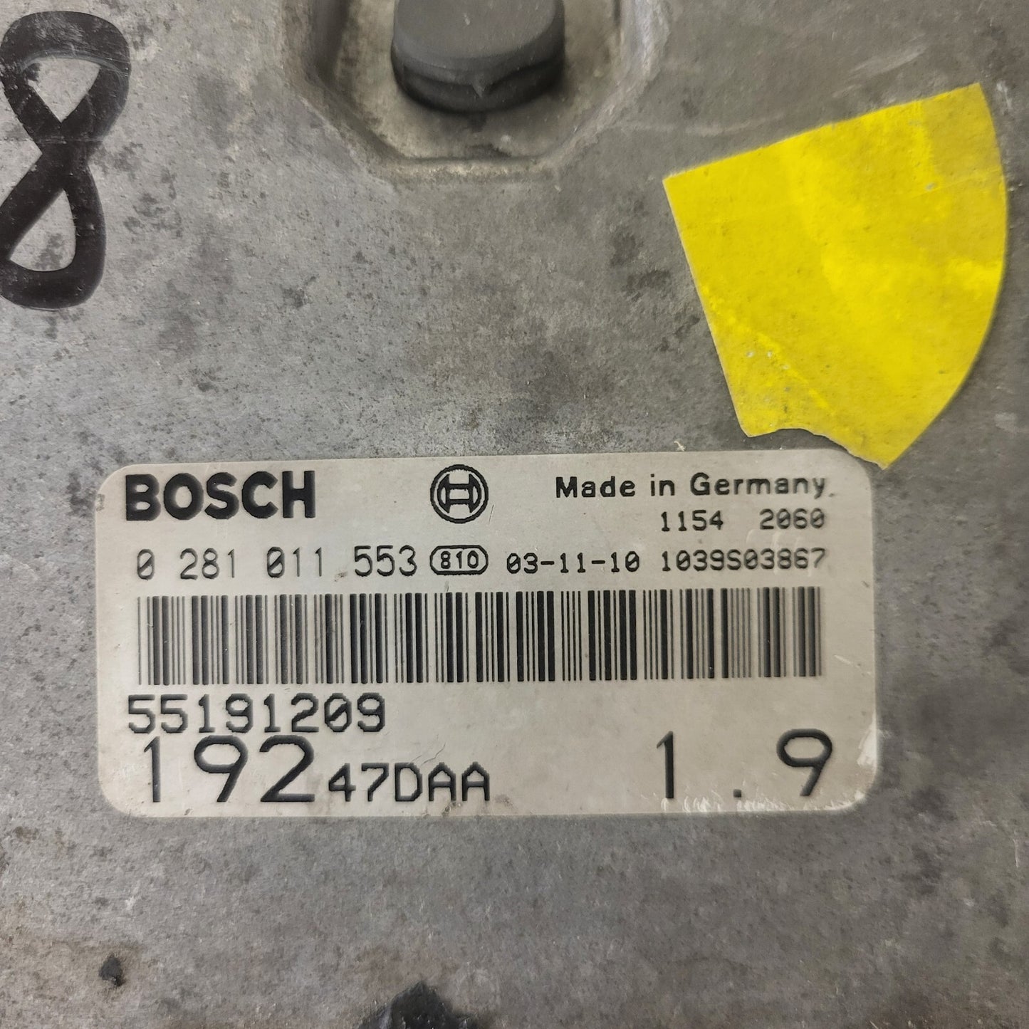 FIAT STILO 1.9 JTD ECU / 0281011553 / 55191209 / 19247DAA / BOSCH