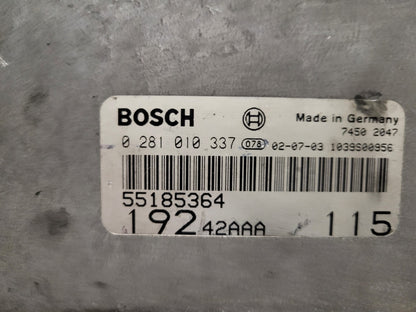 Fiat Stilo 1.9 JTD ECU / 0281010337 / 55185364 / BOSCH