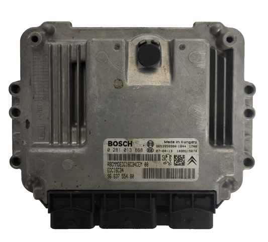 PEUGEOT CITROEN ECU / 0281013868 / 9663755480 / EDC16C34 / BOSCH