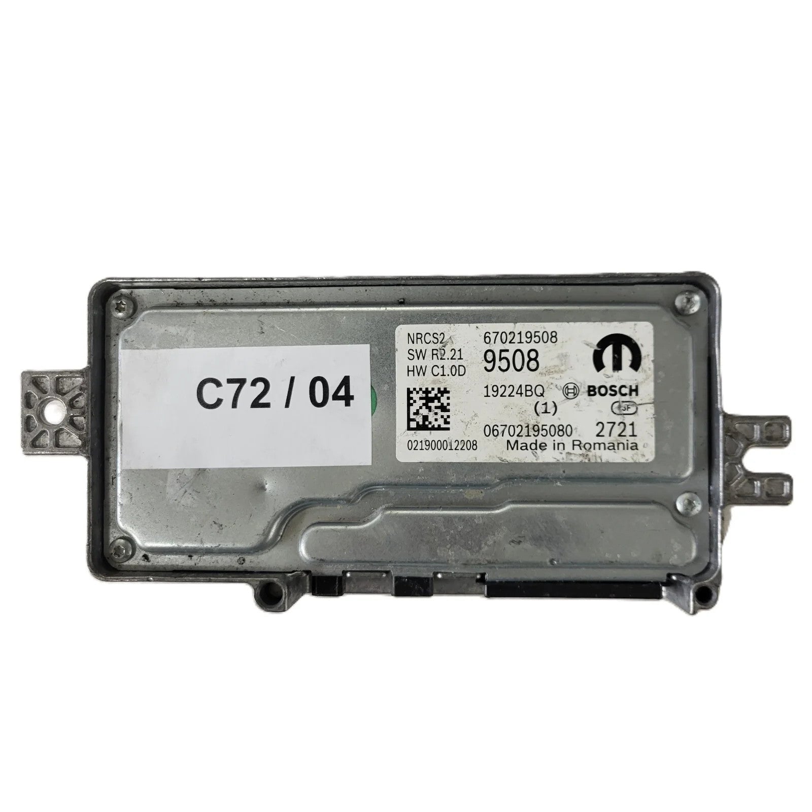 FIAT ALFA MODULE ECU / NRCS2 / 670219508 / 19224BQ / SW R2.21 / HW C1.0D / BOSCH