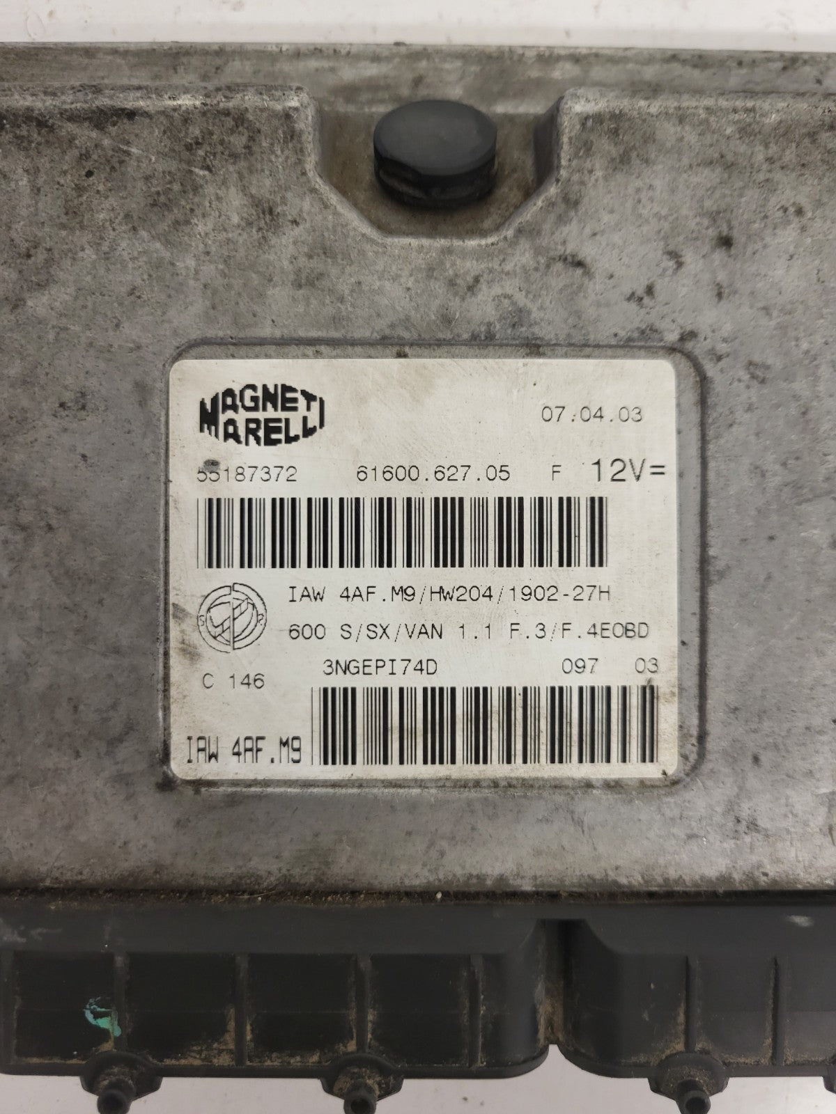 Fiat Seicento 600 ECU / 55187372 / IAW 4AF.M9 / 61600.627.05 / MAGNETI MARELLI