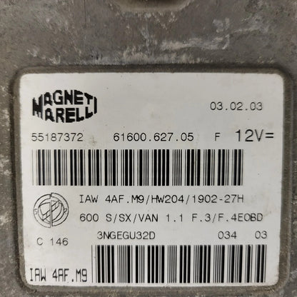 Fiat Seicento 600 ECU / 55187372 / IAW 4AF.M9 / 61600.627.05 / MAGNETI MARELLI
