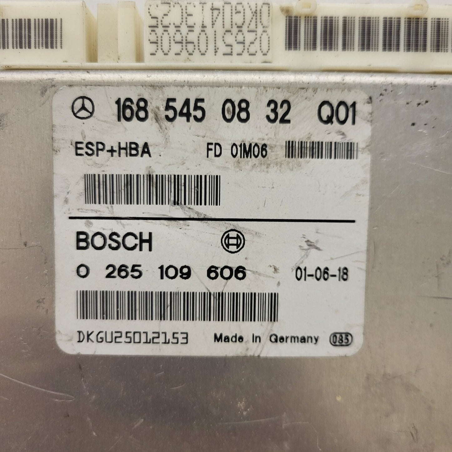 Mercedes W168 A-Class ECU / 1685450832 / 0265109606 / BOSCH