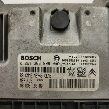 CITROEN PEUGEOT ECU / 0261208908 / ME7.4.5 / 9663518680 / 9652552380 / ME745 / B