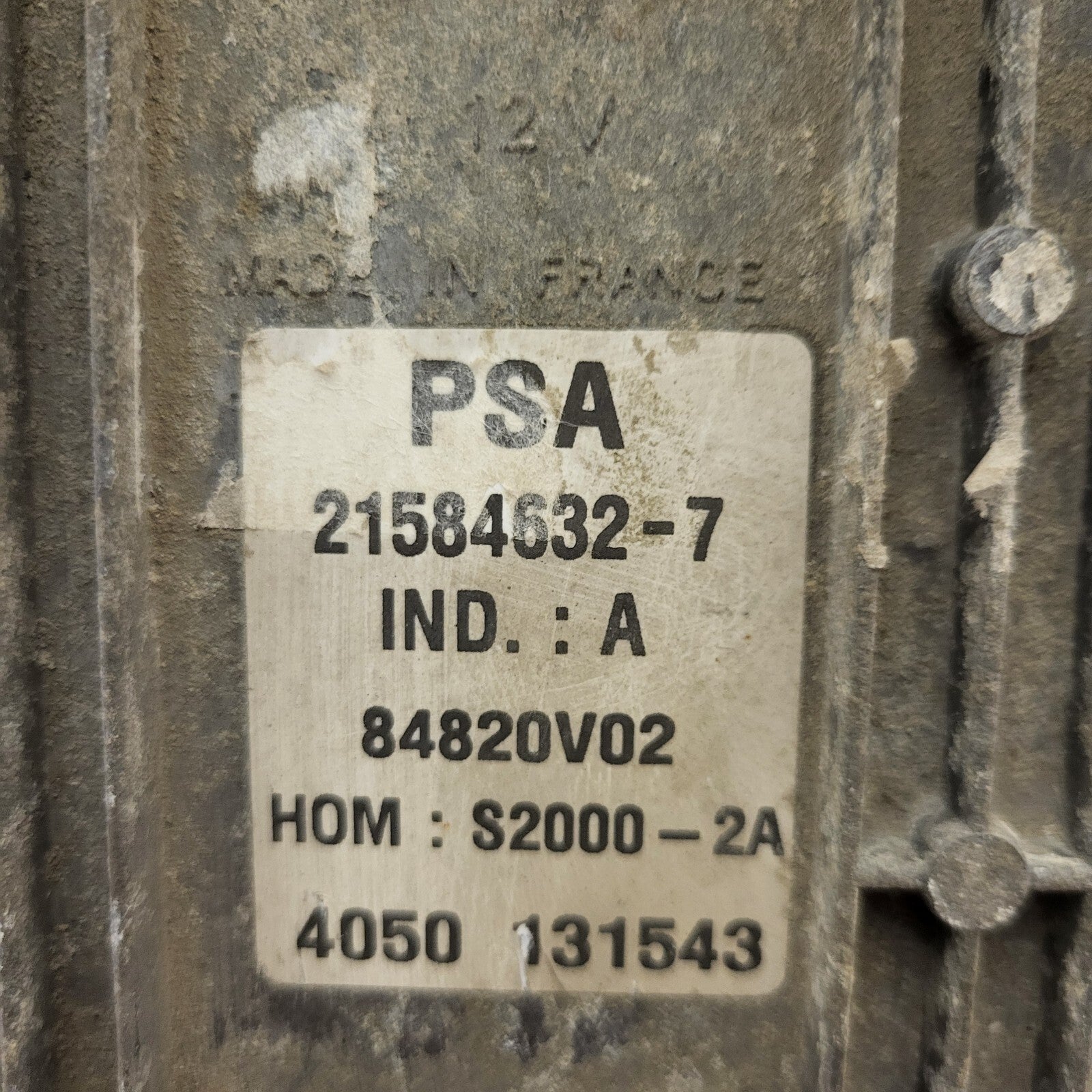 PEUGEOT 206 ECU / 9652202780 / 9644625680 / S2000-2A / 21584632-7 / SAGEM