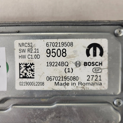 FIAT ALFA MODULE ECU / NRCS2 / 670219508 / 19224BQ / SW R2.21 / HW C1.0D / BOSCH
