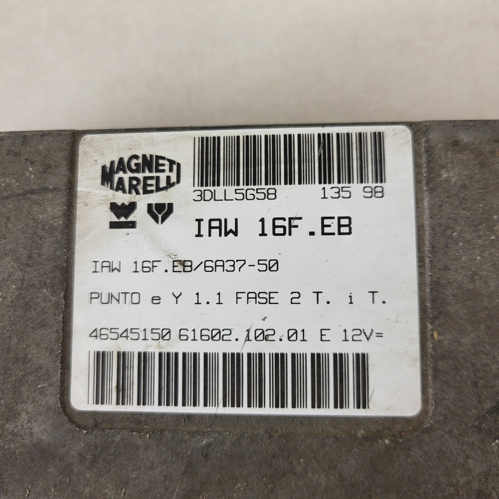 FIAT PUNTO LANCIA Y ECU / IAW 16F.EB / 46545150 / 61602.102.01 / MAGNETI MARELLI