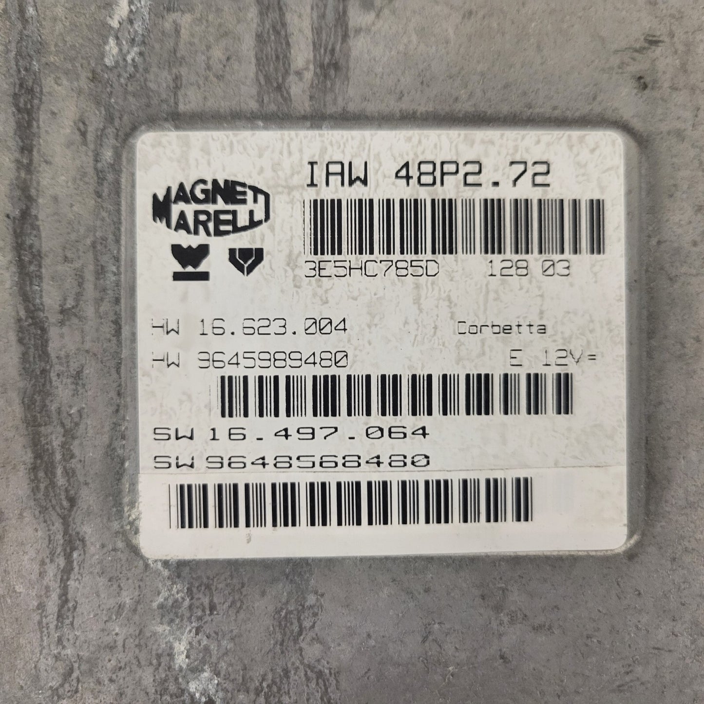 PEUGEOT CITROEN ECU / IAW 48P2.72 / SW 9648568480 / HW 9645989480 / MAGNETI MARE