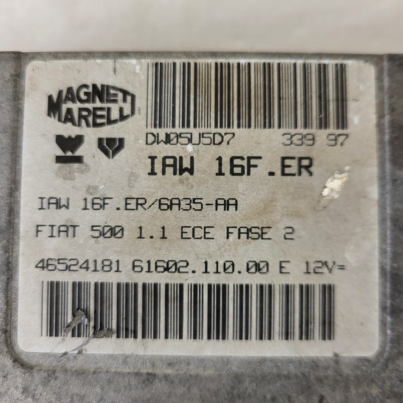 FIAT 500 1.1 ECU / IAW 16F.ER / 46524181 / 61602.110.00 / MAGNETI MARELLI