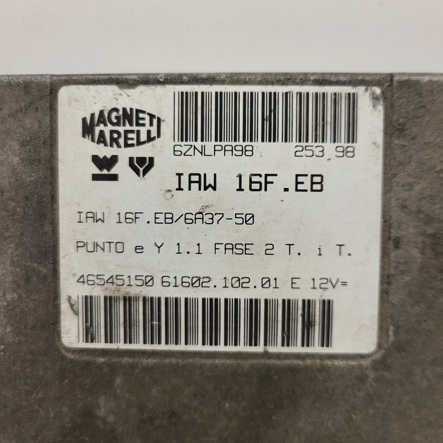 FIAT PUNTO LANCIA Y ECU / IAW 16F.EB / 46545150 / 61602.102.01 / MAGNETI MARELLI