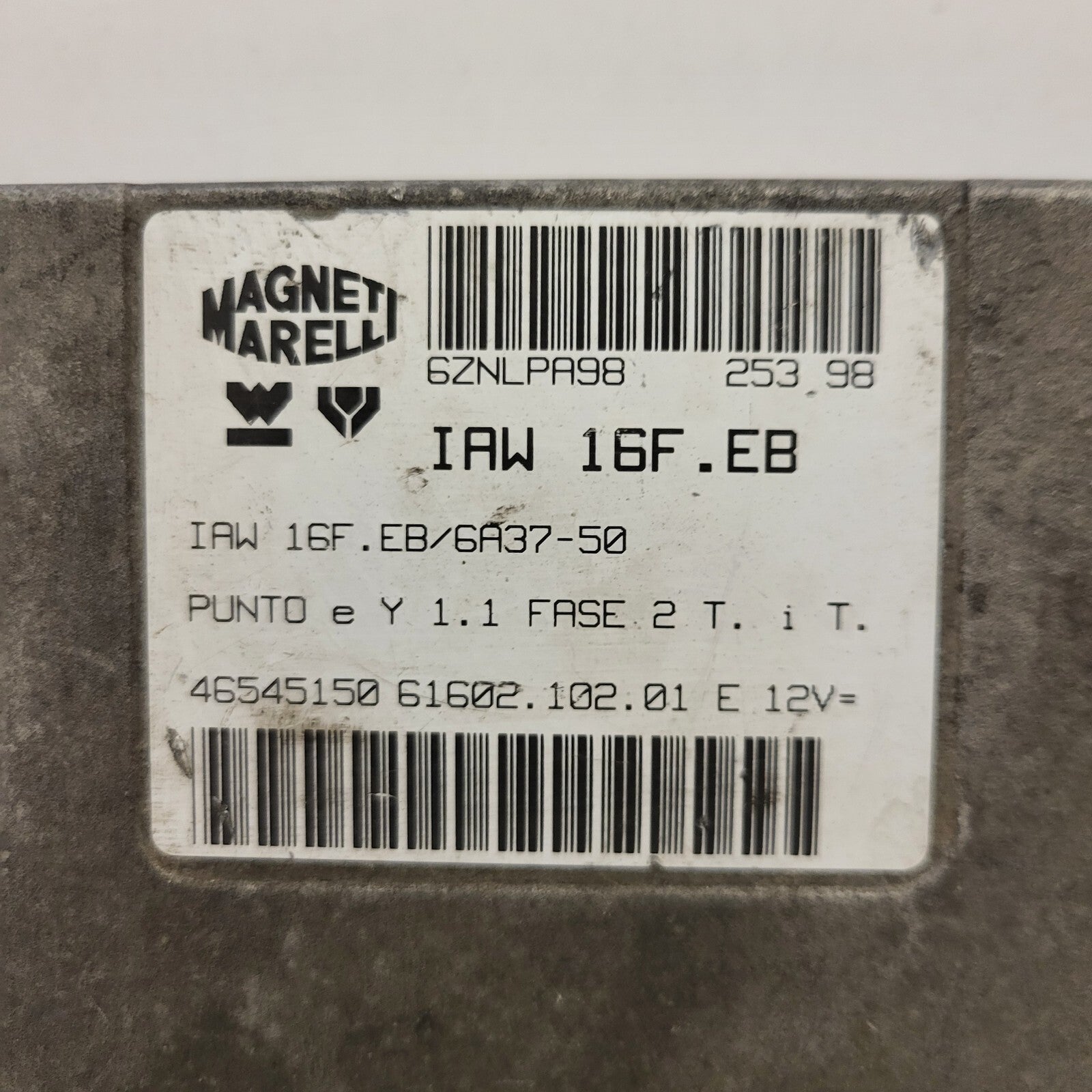 FIAT PUNTO LANCIA Y ECU / IAW 16F.EB / 46545150 / 61602.102.01 / MAGNETI MARELLI