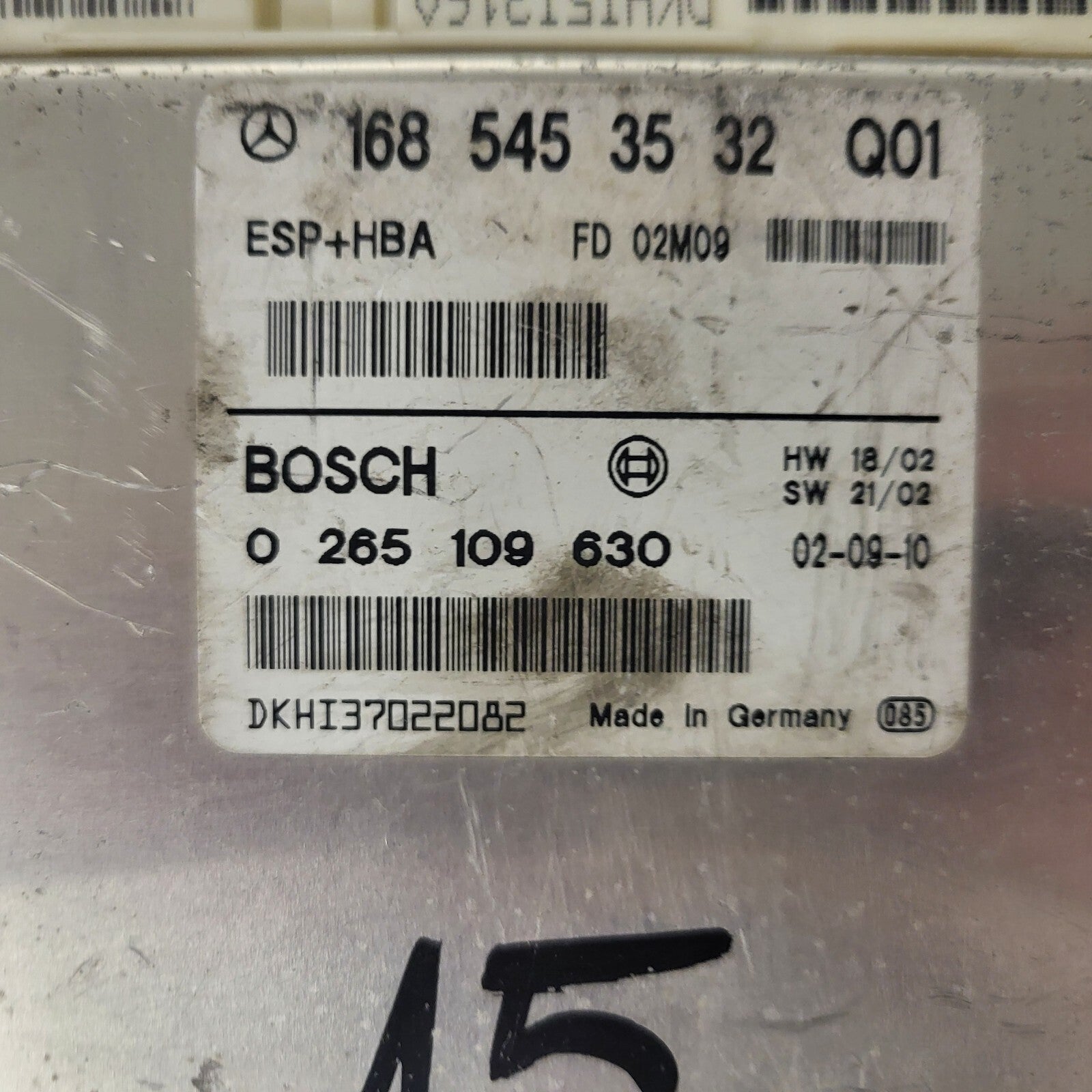 MERCEDES-BENZ A CLASS W168 ESP ECU / 1685453532 / 0265109630 / BOSCH ESP+HBA