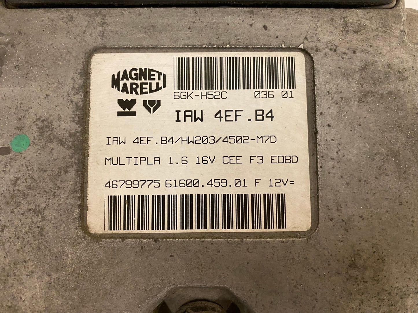 FIAT MULTIPLA 1.6 16V ECU / 46799775 / IAW 4EF.B4 / HW203 / 61600.459.01