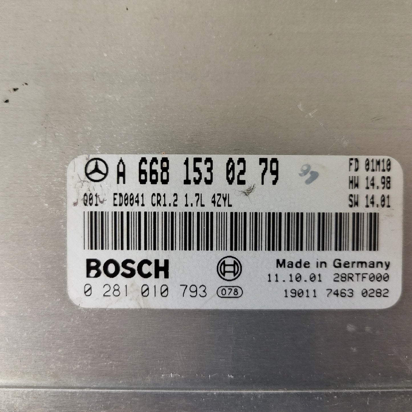 MERCDES BENZ ECU / A6681530279 / 0281010793 / ED0041 CR1.2 / BOSCH