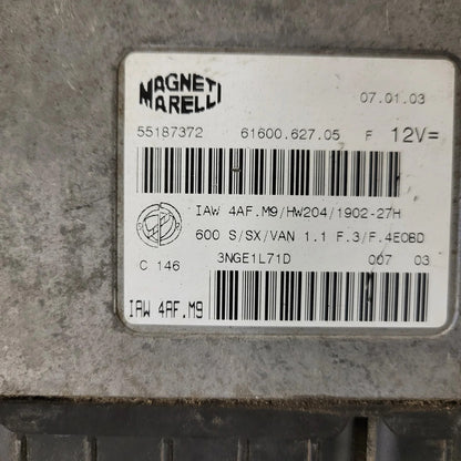 Fiat Seicento 600 ECU / 55187372 / IAW 4AF.M9 / 61600.627.05 / MAGNETI MARELLI