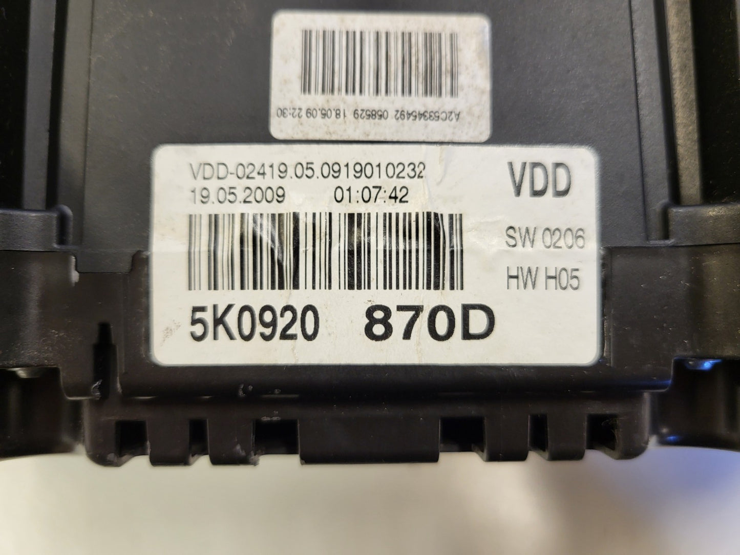 VW GOLF 6 MK6 DIESEL QUADRO STRUMENTI CONTACHILOMETRI 5K0920870D