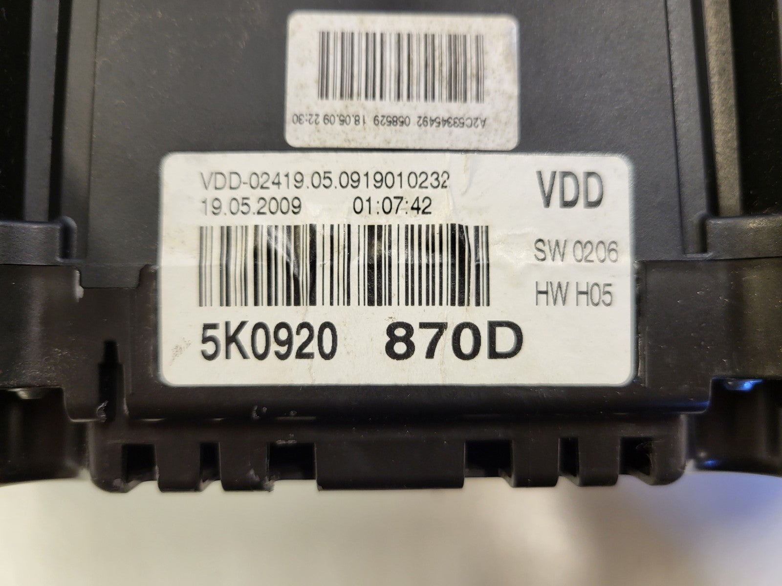 VW GOLF 6 MK6 DIESEL QUADRO STRUMENTI CONTACHILOMETRI 5K0920870D