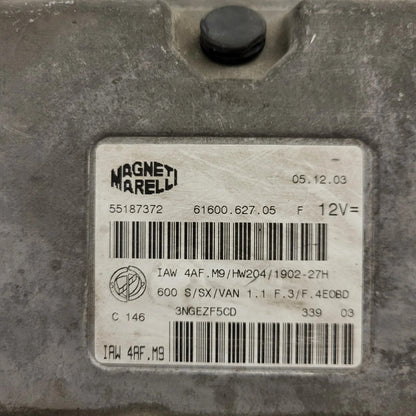Fiat Seicento 600 ECU / 55187372 / IAW 4AF.M9 / 61600.627.05 / MAGNETI MARELLI