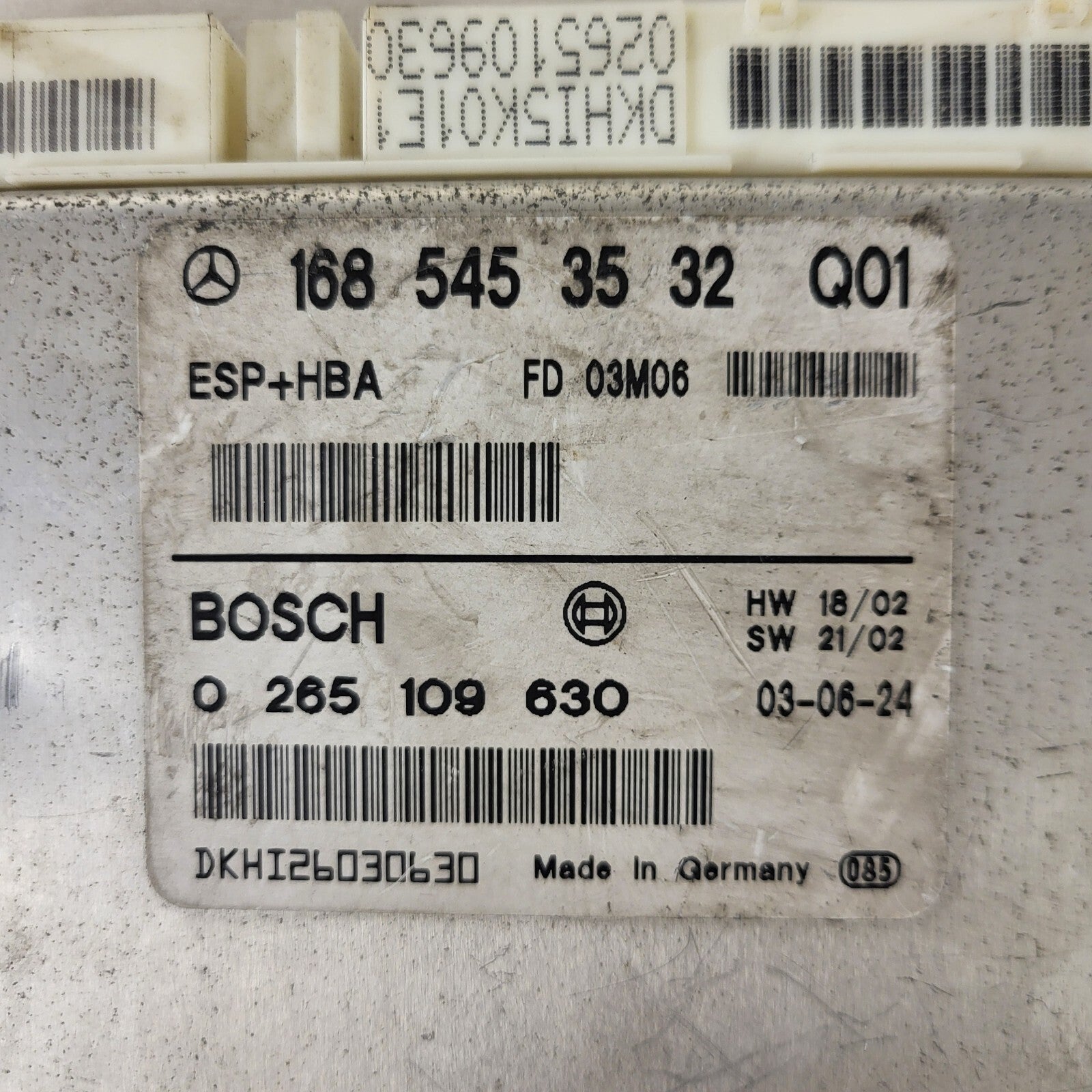 MERCEDES-BENZ A CLASS W168 ESP ECU / 1685453532 / 0265109630 / BOSCH ESP+HBA