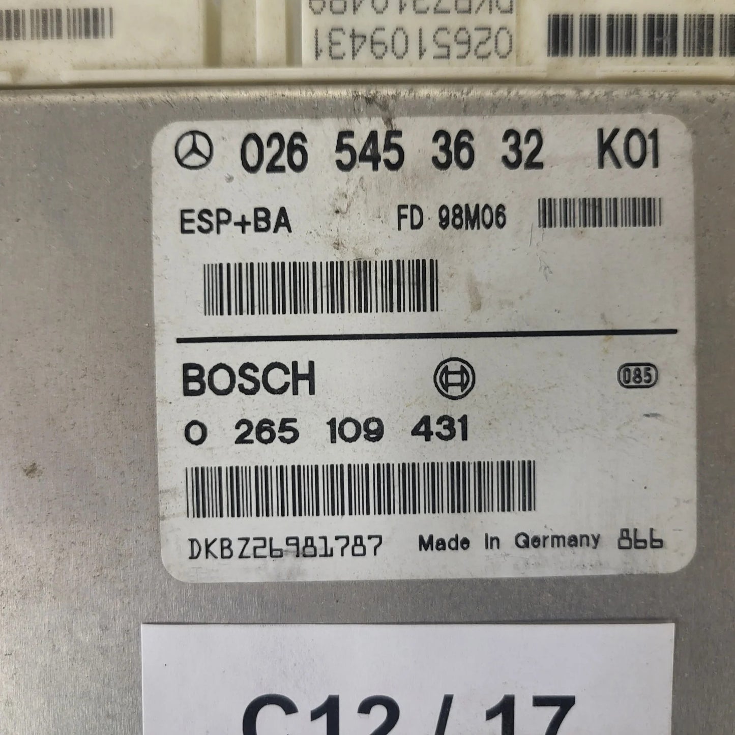 MERCDES BENZ ECU / 0265453632 / 0265109431 / BOSCH / ESP+BA