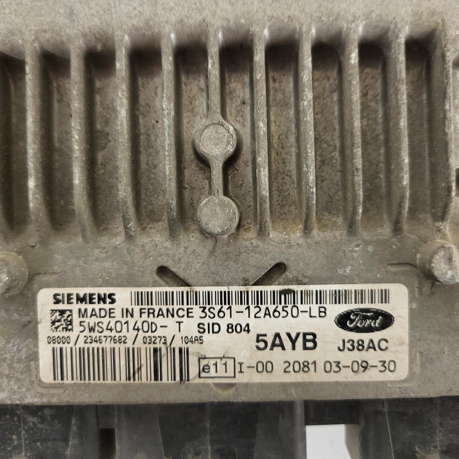 FORD FIESTA ECU / 3S61-12A650-LB / 5WS4014D-T / 5AYB / J38AC / SID804 / SIEMENS