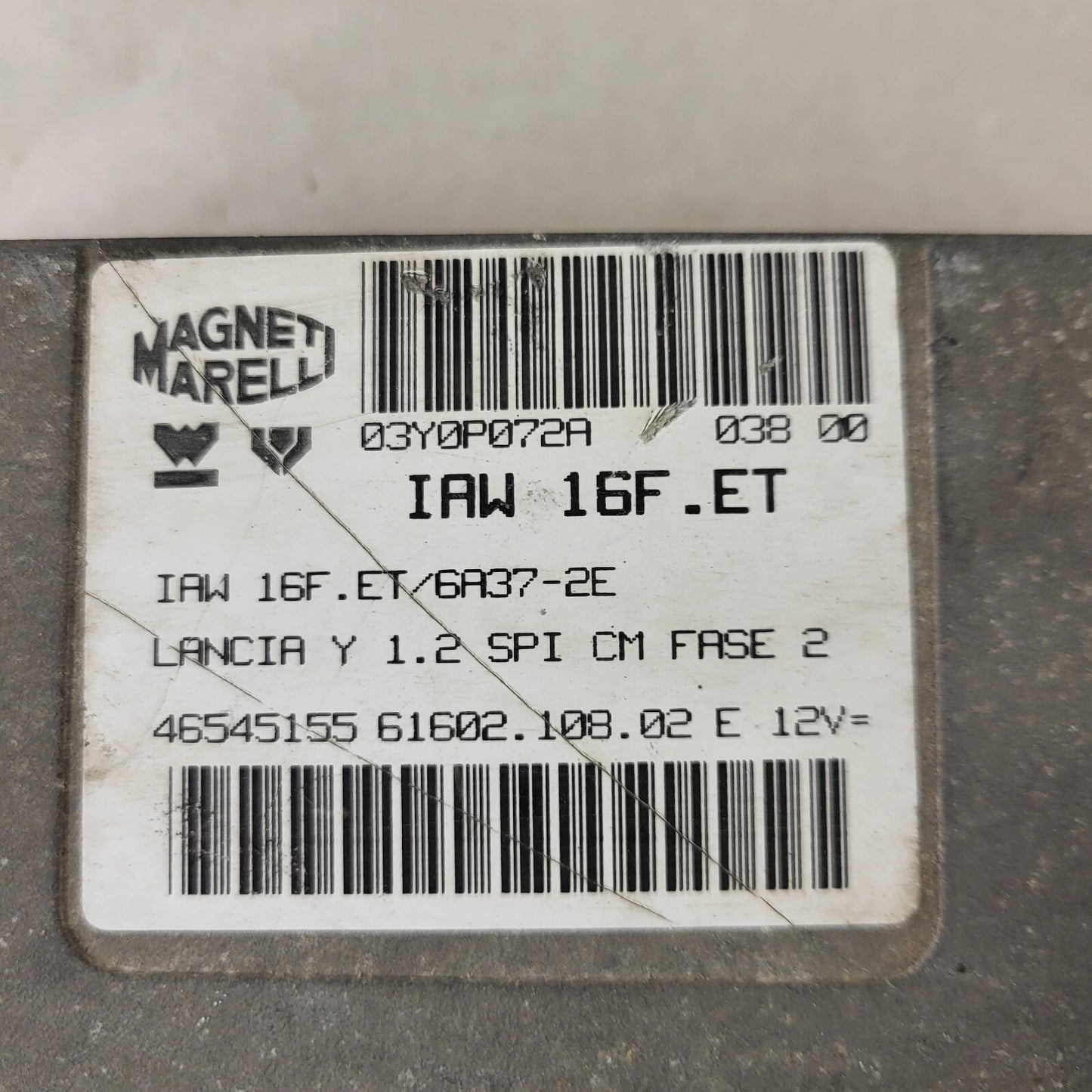LANCIA Y 1.2 ECU / IAW 16F.ET / 46545155 /61602.108.02 / MAGNETI MARELLI