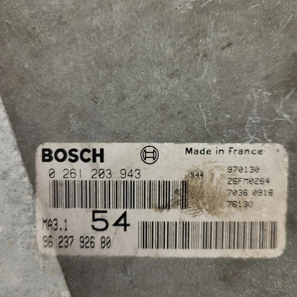 Peugeot 106 Citroen Saxo AX ECU / 0261203943 / 9623792680 / MA3.1 / BOSCH