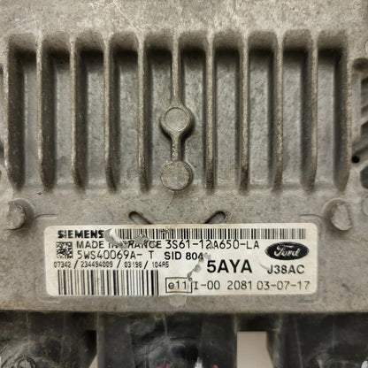 FORD FIESTA ECU / 3S61-12A650-LA / 5WS40069A-T / SID804 / 5AYA / SIEMENS