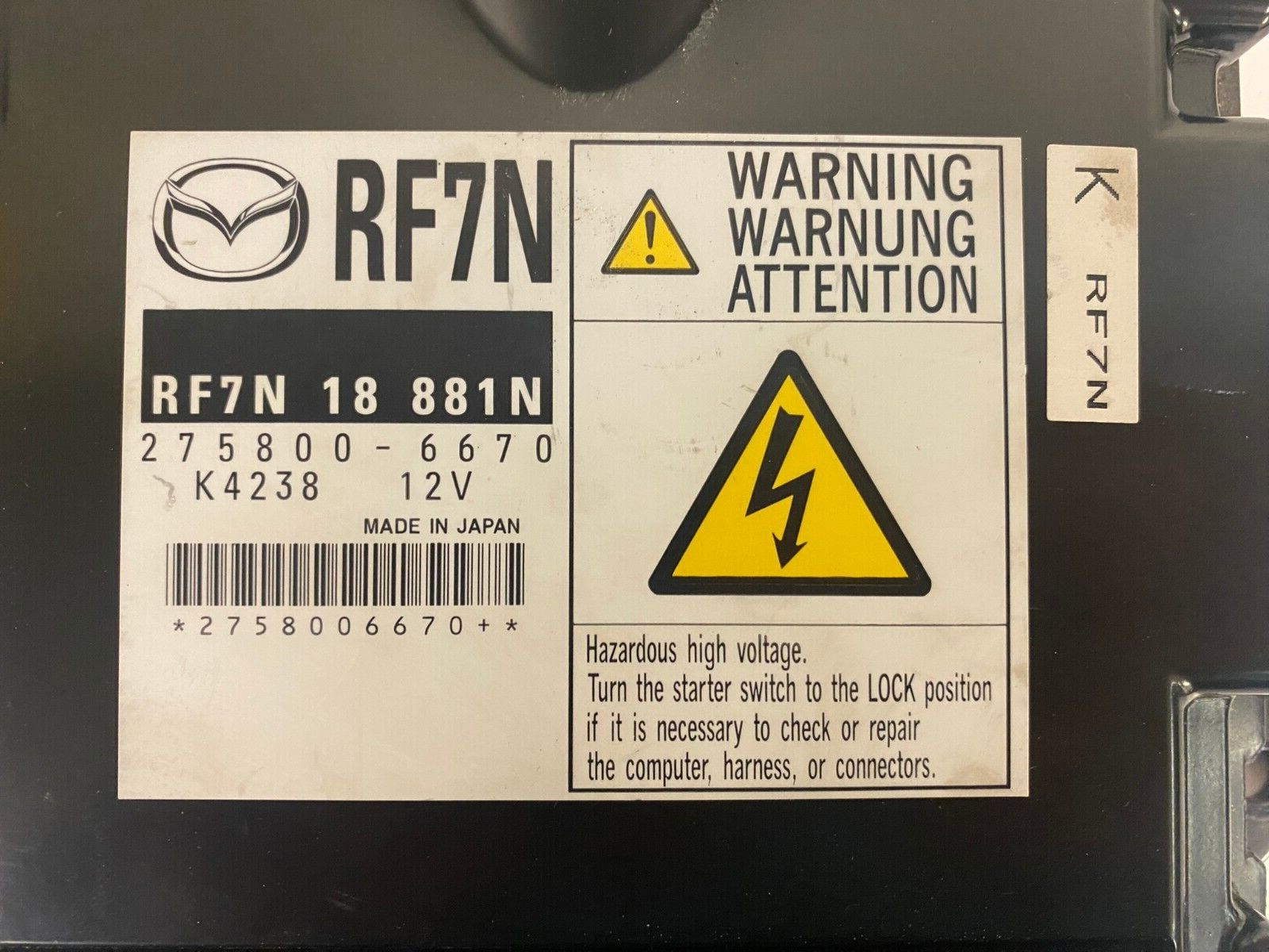 MAZDA 5 2.0 CD ECU / 275800-6670 / RF7N18881N / MAZDA