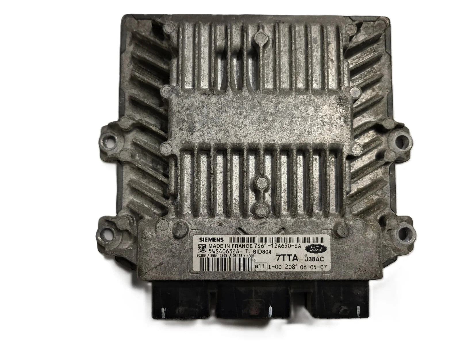 FORD FIESTA ECU / 7S61-12A650-EA / 5WS40632A-T / 7TTA / J38AC / SID804 / SIEMENS