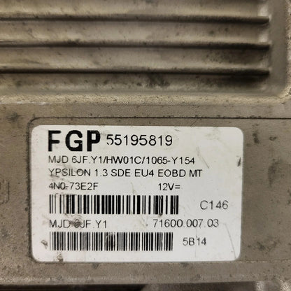 LANCIA Y 1.3 ECU / 55195819 / MJD 6JF.Y1 / HW01C / 71600.007.03 MAGNETI MARELLI