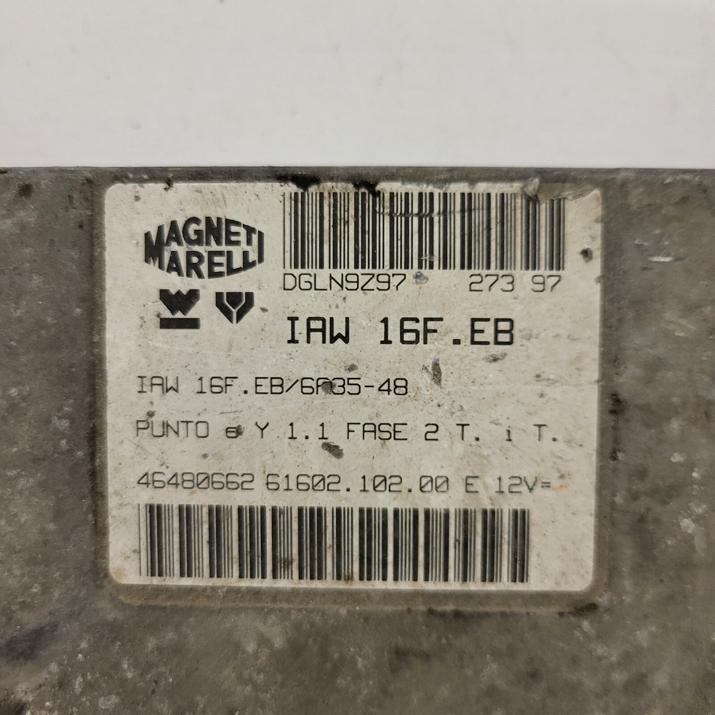 FIAT PUNTO LANCIA Y 1.1 ECU / IAW 16F.EB / 46480662 /  61602.102.00 / MAGNETI MA